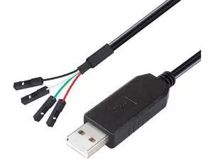 DTECH USB to TTL Serial Adapter 3.3V Debug Cable TX RX Signal 4 Pin Female Socket PL2303 Prolific Chip for Windows 10 8 7 XP Vista (3-Meter, Black) DTECH USB to TTL Serial Adapter 3.3V Debug Cable TX RX Signal 4 Pin Female Socket PL2303 Prolific Chip for Windows 10 8 7 XP Vista (3-Meter, Black)