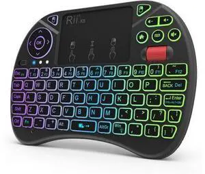 Rii X8 Mini Keyboard,2.4GHz Portable Wireless Keyboard with Touchpad Mouse,RGB Backlit,Rechargeable Battery for Android TV Box/Mac/PC/Nvidia Shield Rii X8 Mini Keyboard,2.4GHz Portable Wireless Keyboard with Touchpad Mouse,RGB Backlit,Rechargeable Battery for Android TV Box/Mac/PC/Nvidia Shield
