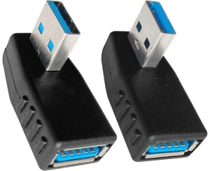 USB 3.0 Male to Female 90 Degree Right Angle Extension Adapter USB Leftward and Rightward Connector USB 3.0 Male to Female 90 Degree Right Angle Extension Adapter USB Leftward and Rightward Connector