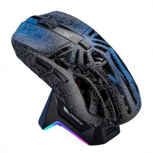 M8 Gaming Mouse, Triple Mode Connection, 12000 DPI PAW3311 Sensor, RGB Lighting, 500mAh Battery, Type-C + 2.4G + BT5.1 (Black)
