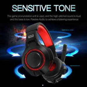 Gaming G50 Head-mounted Luminous Gaming headset wired computer Headset Internet Cafe Headphine microphone