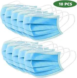 Disposable Face Mask 3-ply, Dust-proof, Non-medical, Pack of 10