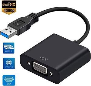 USB to VGA Adapter, USB 3.0 /2.0 to VGA Adapter 1080P Converter for Multiple Display Monitor Projector HDTV, Only Support Windows XP/7/8/8.1/10 PC Laptop Desktop (DO NOT Support Mac & Linux)