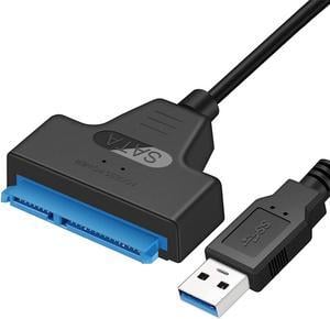 USB 3.0 to SATA Adapter Cable, Super Speed 2.5 "HDD / SSD Hard Drive Driver Converter / Adapter Cable, Supports UASP SATA III, Compatible with Windows XP / Vista / 7/8/10 and Mac OS. 9.X/10/ Linux