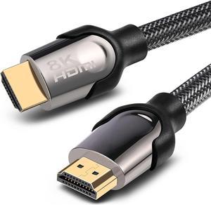 8K HDMI 2.1 Cable, 48Gbps Ultra HD Lead High-Speed Cord, Supports 8K@60HZ, 4K@120Hz, eARC HDR10, HDCP 2.2/2.3 Dolby, 3D, VRR, Compatible with Fire TV/Roku TV/PS5/Xbox/Nintendo Switch and More (6.6 ft)