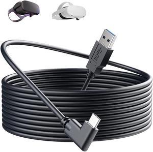 Oculus Quest 2 VR Link Cable, 16FT/5M VR Headset Cable for Oculus Quest 2/Quest 1, 90 Degree 3.2 gen USB C to A High Speed Data Transfer& Fast Charging Cable for Oculus Quest Headset to a Gaming PC