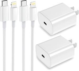 MFi Certified iPhone Fast Charger 20W PD USB C Wall Charger 2Pack 6FT2M Lightning Cable Fasting Charging Adapter Compatible with iPhone 13 Pro1212 Mini12 Pro Max11 Pro MaxXS MaxXSXRX8Plus