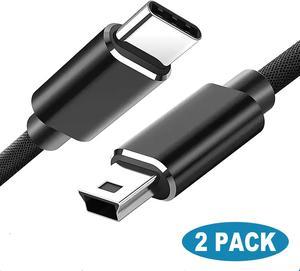 [2 PACK] Mini USB to USB C Cable 3.3ft/1M, High Speed USB C to Mini USB C Cables Adapter 480Mbps Compatible with Mac- Book Air/i-Pad Pro/i-Mac Pro/Le-novo Yoga/H-P Dell XPS/Chrome-book/Digital Camera