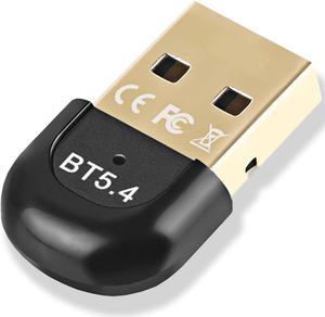 USB Bluetooth Adapter 5.4, USB Bluetooth Stick Dongle (EDR & BLE), Plug and Play, Bluetooth Stick 5.4 Bluetooth Adapter for PC Laptop Desktop Computer, Supports Windows 11/10/8.1/7