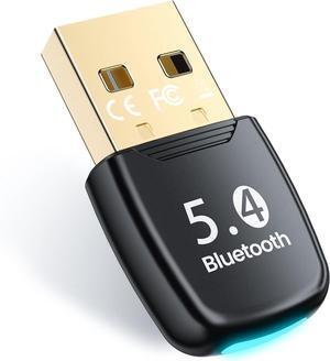 SMA USb Bluetooth 5.4 Adapter for PC, Bluetooth Dongle with Windows 8.1/10/11, Bluetooth 5.4 USB Adapter for Laptop/Keyboard/Mouse/Tablet/Headphones/Mobile Phone, Plug & Play, Connect 7 Devices