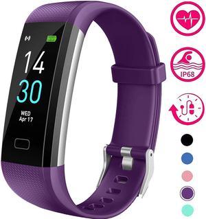 Fitness Tracker, Activity Tracker Watch With Heart Rate Monitor, Message Notification, Waterproof IP68 Pedometer With Step Counter Sleep Monitor Calorie Counter For Android & IPhone (Color: Purple)