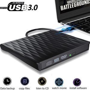 External CD DVD Drive, USB 3.0 Slim Portable External CD/DVD Rewriter Writer CD DVD Burner, High Speed Data Transfer USB Optical Drives Player Player for PC Desktop/Laptop/Windows/Linux/Mac OS