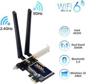 Dual Band 3000Mbps WiFi 6 Intel AX200 Bluetooth 5.0 PCIe Desktop Wireless Adapter 802.11ax/ac 2.4G 5G AX200NGW Newtork Card