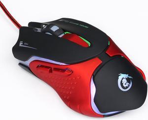 Gaming Mouse Ergonomic Optical Gamer Mouse Mice, 4-DPI Adjustment Level 3200 DPI, 7colors LED Backlight 6 Buttons USB Wired Mouses for PC Computer