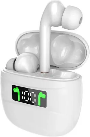 Wireless Earplug Bluetooth 5.2 Wireless Headset 35 Hours Playback time IPX7 Waterproof with Charging Bluetooth Headphone with Built-in Microphone stereobox Fit for Running