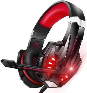 Gaming Headset for PS4/ Xbox one/Xbox One S/PC/Mac/Laptop/Cell Phone - Gaming Headphone with Mic, LED Light, Bass Surround, Noise Cancelling, Soft Earmuffs