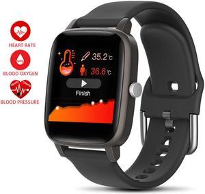 Smart Watch 1.4 Color Screen Temperature Measurement Heart Rate monitor Blood Pressure Fitness Tracker Sport smartwatch for Men Women Activity Tracker Smart Wristband for IOS Android
