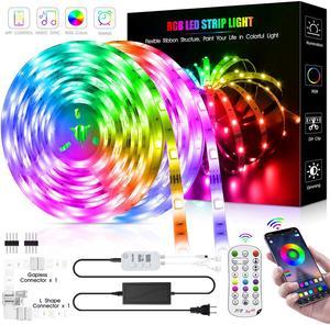 50ft LED Strip Lights, 50ft/15M Flexible Led Light Strip Color Changing 5050 RGB Led Strip with Bluetooth Remote App Controller,LED Rope Lights Strip Sync to Music for Home TV Party Bedroom Kitchen