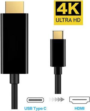 USB C to HDMI Cable 6FT,  USB 3.1 Type C (Thunderbolt 3 Compatible) to HDMI 4K Cable for MacBook Pro 2016, MacBook 12", Chromebook Pixel, Galaxy S8/S8+ etc to HDTV, Monitor, Projector