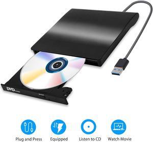 External CD/DVD Drive, USB 3.0 Portable Optical Slim CD/DVD Burner Player RW Drive Compatible with Desktop PC Windows XP/ 2003/ Vista/ 7/8, Linux, Mac os System