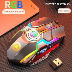 RGB Wireless Mouse USB Gaming Mouse 2.4Ghz Esports Backlit Silent Bluetooth Mice 7 Buttons 1600 DPI for Notebook Desktop