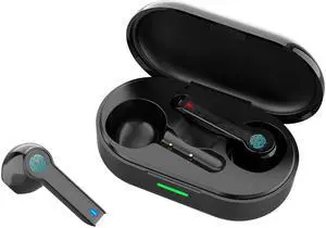 True Wireless Earbuds, Bluetooth 5.0 Headphones Touch Control with 500mAh Charing Case IPX6 Waterproof TWS Stereo Earphones in-Ear Built-in Mic Headset for Sports, Gym, Swimming