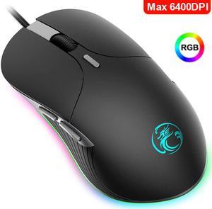 RGB Wired Gaming Mouse, Wired Mouse Gaming with Chroma RGB Lighting, 6 Programmable Buttons, 6400 DPI, Computer Mouse for Laptop, USB Mouse with 1.8m cable for Windows PC Gamer