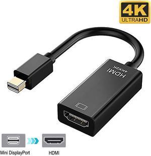 Mini DisplayPort to 4K HDMI Adapter, Mini DP(Thunderbolt Compatible) to HDMI 4Kx2K Converter Gold-Plated Cord for MacBook Pro, MacBook Air, Mac Mini, Microsoft Surface Pro 3/4 (Black)