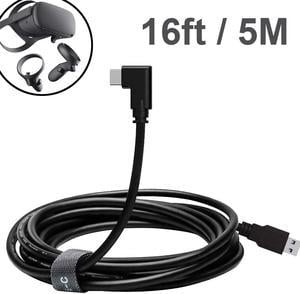 for Oculus Quest Link Cable, USB 3.0 USB A to USB C Cable 16FT / 5M, 90 Degree Angled High Speed Data Transfer & Fast Charging Cable Compatible for Oculus Quest and Oculus Quest 2 to Gaming PC