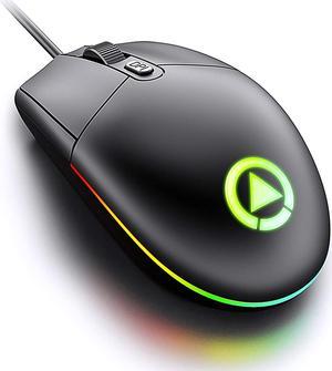 Wired Mouse, USB Computer Mouse Wired for Office and Home, 1600 DPI Optical Mouse, Ergonomic Shape Compatible with Laptop, Desktop (BLACK)