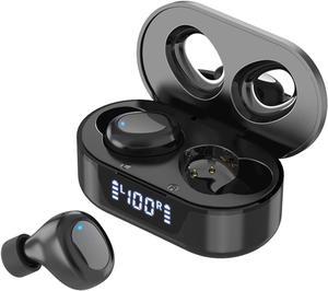 Bluetooth 5.0 Wireless Earphones, TWS Touch Control in-Ear Earbuds, Support Mono/Twin Mode, Waterpoof Sports Headphones with Charging Case, Built-in HD Mic, 18H Playtime