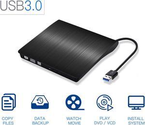 USB 3.0 External CD/DVD Drive,Ultra-Thin Touch Portable High-Speed Data Transfer CD/DVD-RW Burner Player for Desktop Laptop Ultrabook Support Windows XP/7/8/10/Vista,Mac OS-Black