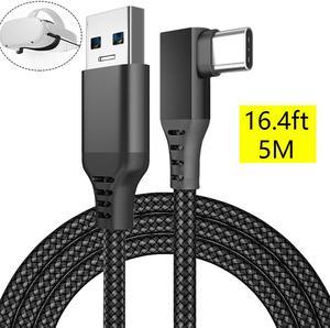 for Oculus Quest 2 Link Cable, USB 3.0 USB A to USB C Cable 16FT / 5M, 90 Degree Angled High Speed Data Transfer & Fast Charging Cable Compatible for Oculus Quest and Oculus Quest 2 to Gaming PC