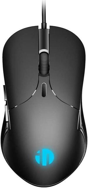 Wired PC Mouse, Silent Click, 4800DPI Adjustable & 6 Programmable Buttons, Optical tracking, Ergonomic Design, Streamlined inphic USB Wired Mouse for PC Laptop Computer Working and Gaming (Black)