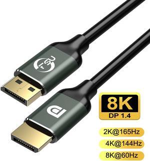 CABLEDECONN Fiber 8K 4K DisplayPort Cable DP 1.4 HBR3 8K@60Hz 4K@144Hz High  Speed 32.4Gbps Optical Fiber Slim and Flexible DP to DP Cable 15m 50ft