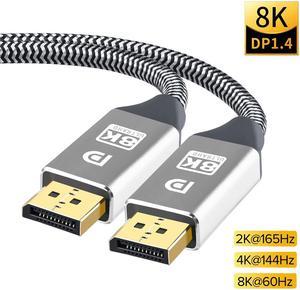 8K DisplayPort Cable, 10ft/3M DP 1.4 Cable (8K @60Hz,4K @144Hz,2K @165Hz) Gold-Plated Ultra High Speed DisplayPort to DisplayPort Cable Lead Support Resolution HDR for Laptop PC TV Gaming Monitor