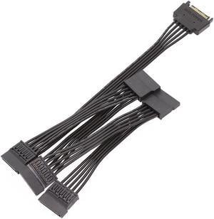15 Pin SATA Power Extension Hard Drive Cable 1 Male to 5 Female Splitter Adapter 24-inch(60CM)