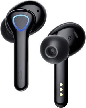 True Wireless Earbuds, 35H Playtime, Volume Control, Bluetooth Headphones 5.0 Mini Stereo Headset with 4 Microphones, IPX7 Waterproof, Hi-Fi Sound, in Ear Earphones with Charging Case