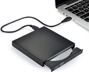 External USB2.0 CD Drive, Protable External DVD Drive, USB Slim Portable CD-RW DVD-R Combo Burner Writer Player for Laptop Notebook PC Desktop Computer, Black