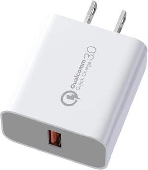 Quick Charge 30 18W USB Wall Charger QC 30 Adapter Portable Travel for Wireless Charger for iPhone Plug Fast AC Power Adapter Compatible Samsung iPhone X87 iPad AirPods Pro MoreWhite