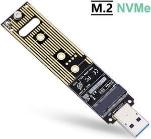 M.2 NVME USB 3.1 Adapter, M-Key M.2 NVME to USB Card Reader USB 3.1 Gen 2 Bridge Chip with 10 Gbps High Performance, Compatible with Samsung 950/960/970 Evo/Pro or Other M.2 SSDs with PCI-E Type