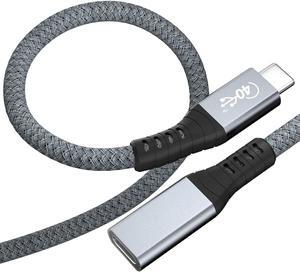 USB4 Extension Cable 1.64FT / 0.5M, Thunderbolt 3 & 4 Extension Cable, USB C 4.0 Support PD 100W 20V5A, 40Gbps Transfer, 8K@60Hz, 6K/4K@60Hz Video for Dell/HP, Mac-Book, i-Mac, Dell XPS