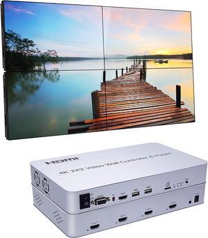 Expert Connect 2x2 Video Wall Controller with Media Player | 1080p, HDMI 1.4, HDCP1.4 Compliant | 1 HDMI Input & 4 Outputs | 4 Display Modes 2x2, 1x2, 1x4 Modes with 1 HDMI Input 4 HDMI Output