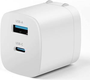 USB C Wall Charger, USB C USB A Charger Block, 33W GaN II Dual Port Foldable Plug Type C Charger Compatible with i-P-h-o-n-e 14/13/13Pro/13 Pro max/12/12 Pro max/11/11Pro Max/X/SE3 i-P-a-d Pro