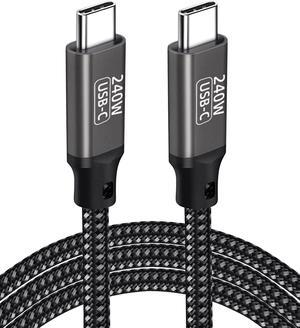 USB C to USB C Cable 240W 6.6ft / 2M, Type C to Type C Cable, PD3.1 Fast Charging Cord Type C 48V 5A Nylon Braided Cable for M-a-c-B-o-o-k Pro i-P-a-d Pro Gal-axy S22/A10 Other USB C Devices