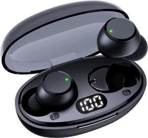 Ture Wireless Earbuds, Upgraded Bluetooth 5.3 Headphones with LED Power Display Charging Case, IPX7 Waterproof Ear Buds in-Ear Earphones with Microphones for Music Sport Bluetooth Headset (Black)