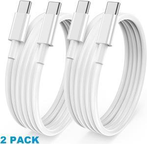 100W/5A USB C to USB C Cable [ 2 Pack / 3.3FT ], Replacement Type C Charger Cord for Mac - Book Pro 16, 15, 14, 13 inch, Air 2020/2019/2018,i-Pad Pro/Air, Compatible All PD USB C Charger (White, 1M)