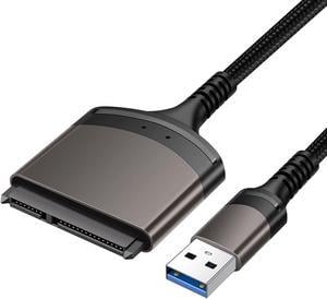 SATA to USB 3.0 Adapter Cable, USB 3.0 to SATA III Hard Drive Adapter for 2.5'' SSD/HDD Data Transfer, Support UASP - 9 Inchs, Aluminum Shell & Nylon Cord