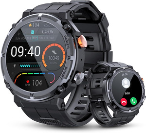 Smartwatch Militare LIMIGE EF25 Con Batteria 800 MAh, Touchscreen HD 1.7'', Torcia LED Integrata, Monitoraggio Cuore E Sonno, 110+ Sport, IP68, Compatibile Android E IOS