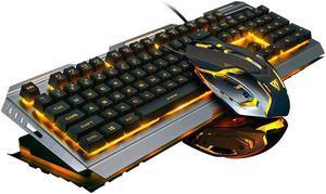 Keyboard and Mouse,Gaming Keyboard and Mouse,Light up Mouse and Keyboard Combo,Wired Keyboard and Mouse combo,Computer Keyboard and Mouse, Orange Backlit Keyboard LED keyboard and mouse for X-box PS-4